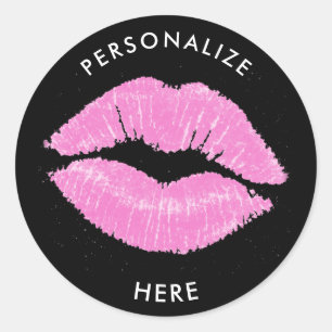 Pink Lips Lipstick Lippenstift Makeup Schönheit Runder Aufkleber