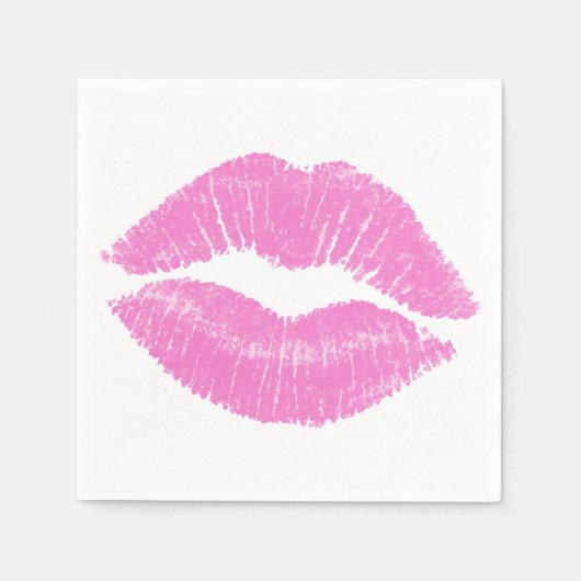 Pink Lips Lipstick Lippenstift Makeup Schönheit Serviette (Vorderseite)