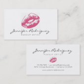 Pink Lips Lipstick Makeup Artist Kosmetik Visitenkarte (Vorne/Hinten)