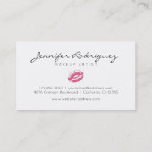 Pink Lips Lipstick Makeup Artist Kosmetik Visitenkarte (Rückseite)