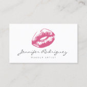 Pink Lips Lipstick Makeup Artist Kosmetik Visitenkarte (Vorderseite)