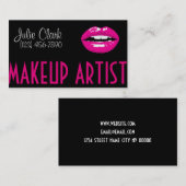 Pink Lips Makeup Artist Business Card Visitenkarte (Vorne/Hinten)