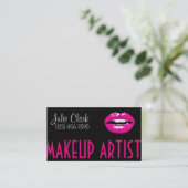 Pink Lips Makeup Artist Business Card Visitenkarte (Stehend Vorderseite)
