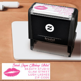 Pink Lips Makeup Künstleradresse Selbstfarbige Bri Permastempel