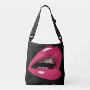 PINK LIPS MOUTH WILD TASCHE CROSSBODY BAG