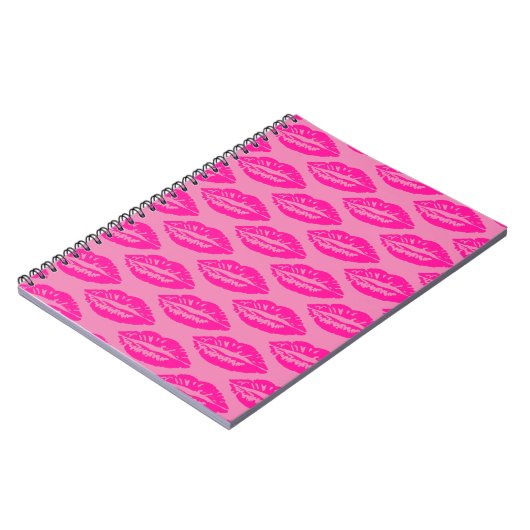 Pink Lips Pattern Notizblock (Linke Seite)