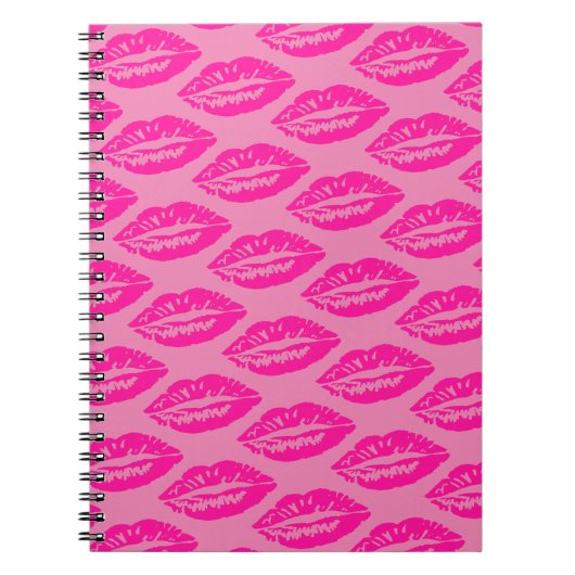 Pink Lips Pattern Notizblock (Vorderseite)