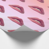 Pink Lips Wrapper Paper Geschenkpapier (Ecke)