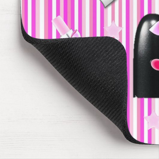 Pink Lipstick Herz Stripe Maus Pad! Mousepad (Ecke)