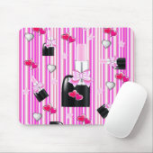 Pink Lipstick Herz Stripe Maus Pad! Mousepad (Mit Mouse)