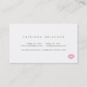 Pink Lipstick Kiss Mark Cosmetology Business Card Visitenkarte (Rückseite)