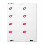 Pink Lipstick Kiss Print Label (Vorne)