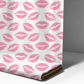 Pink Lipstick Kisses Pattern Stoff