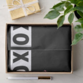 Pink Lipstick Kisses XOXO Schwarz-Weiß-Liebe Seidenpapier (Geschenk)