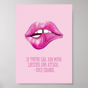 Pink Lipstick Lip Inspiration für Frauen Poster
