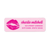 Pink lipstick mark retro return address (Vorne)