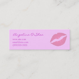 Pink Lipstick Skinny Business Card Mini Visitenkarte