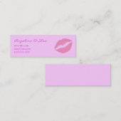 Pink Lipstick Skinny Business Card Mini Visitenkarte (Vorne/Hinten)