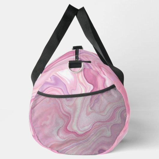 Pink Liquid Abstract Design Duffle Bag (Rechts)