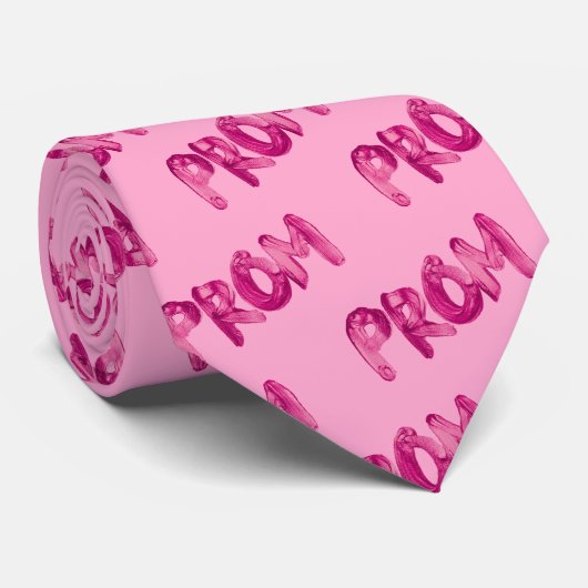 Pink Liquid Hot Pink Metal Vorschlag Prom Neck Tie Krawatte (Gerollt)