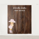 Pink Little Baby Cowgirl Western Babydusche Wandteppich (Vorderseite)