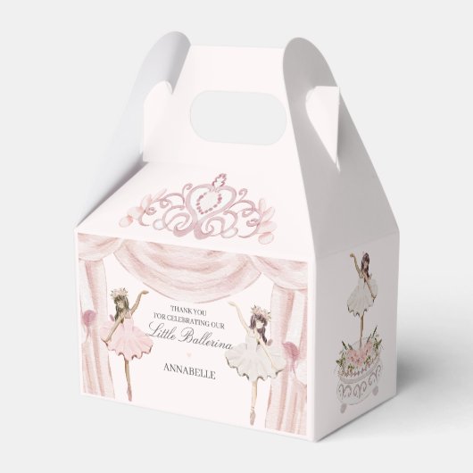 Pink Little Ballerina Baby Dusche oder Geburtstag Geschenkschachtel (Vorderseite)