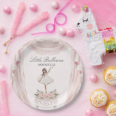 Pink Little Ballerina Baby Dusche oder Geburtstag Pappteller (Party)