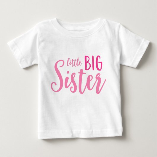 Pink Little Big Sister Kleinkind Long Sleeve T-Shi Baby T-shirt (Vorderseite)