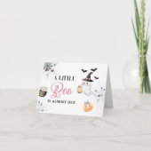 Pink Little Boo Baby Dusche Niedlich Ghost Pumpkin Dankeskarte (Vorderseite)