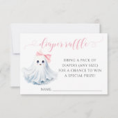 Pink Little Boo Bow Baby Dusche Windelwaschkarte RSVP Karte (Vorderseite)