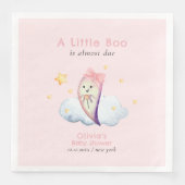 Pink Little Boo Bow Ghost Girl Babydusche Serviette (Vorderseite)