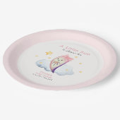 Pink Little Boo Bow Ghost Halloween Kinderdusche Pappteller (Schrägansicht)