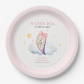 Pink Little Boo Bow Ghost Halloween Kinderdusche Pappteller (Vorderseite)