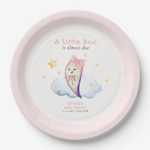 Pink Little Boo Bow Ghost Halloween Kinderdusche Pappteller