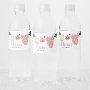 Pink Little Boo Clothesline Baby Dusche Wasserflaschenetikett