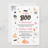 Pink Little Boo Ghost Baby Dusche Einladung (Vorderseite)