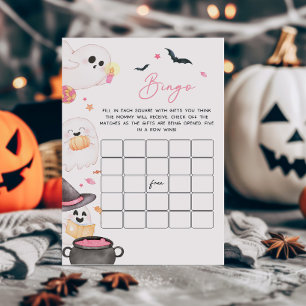 Pink Little Boo Halloween Baby Dusche Bingo Spiel