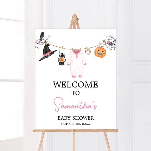 Pink Little Boo Halloween Baby Dusche Empfang Poster