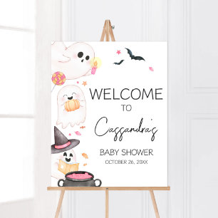 Pink Little Boo Halloween Baby Dusche Empfang Poster