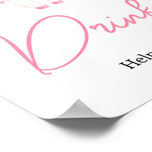 Pink Little Boo Halloween Baby Shower Drinks Poster (Ecke)