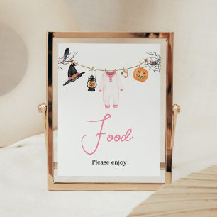 Pink Little Boo Halloween Baby Showfood Poster