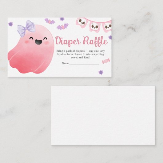 Pink Little Boo Halloween BabyDuwer Windelwanne Begleitkarte (Vorne/Hinten)