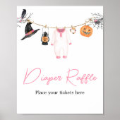 Pink Little Boo Halloween Diaper Raffle Poster (Vorne)