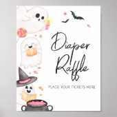 Pink Little Boo Halloween Diaper Raffle Poster (Vorne)