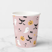 Pink Little Boo Halloween Ghost Pappbecher (Rückseite)