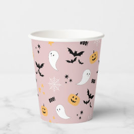 Pink Little Boo Halloween Ghost Pappbecher