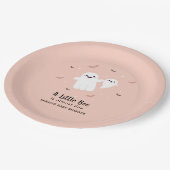 Pink Little Boo Halloween Kinderdusche Pappteller (Schrägansicht)