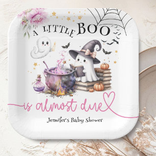 Pink Little Boo Halloween Kinderdusche Pappteller