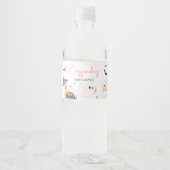 Pink Little Boo Halloween Kinderdusche Wasserflaschenetikett (Vorderseite)