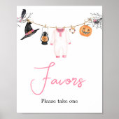 Pink Little Boo Halloween Kinderduschfavoriten Poster (Vorne)